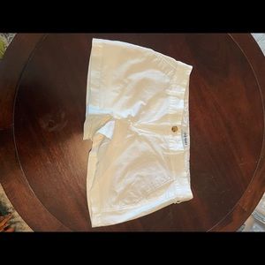 White Old Navy chino shorts. Size 6.